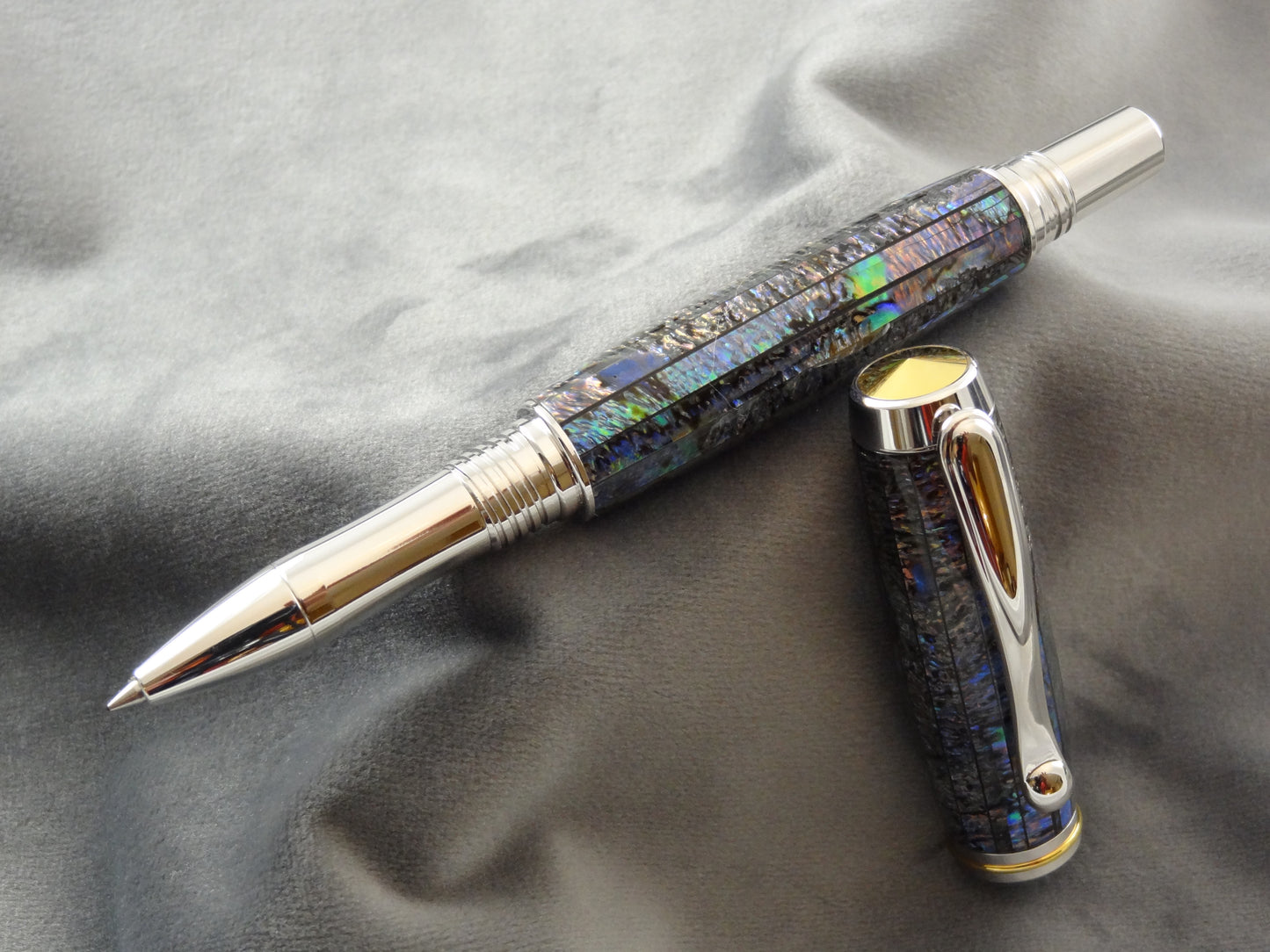 Abalone Sea Shell Blue Green Acrylic Ink Pen