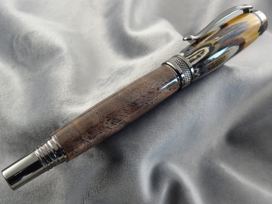 Fantastic Feathers Walnut Burl Rollerball Pen