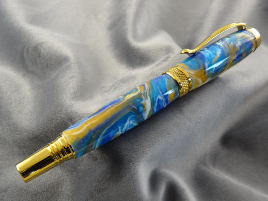 Mariner's Gold Diamond Knurl Rollerball Pen