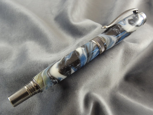 Blue Chill Diamond Knurl Rollerball Pen