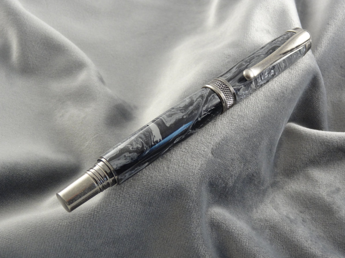 Damascus Steel Acrylic Rollerball Pen