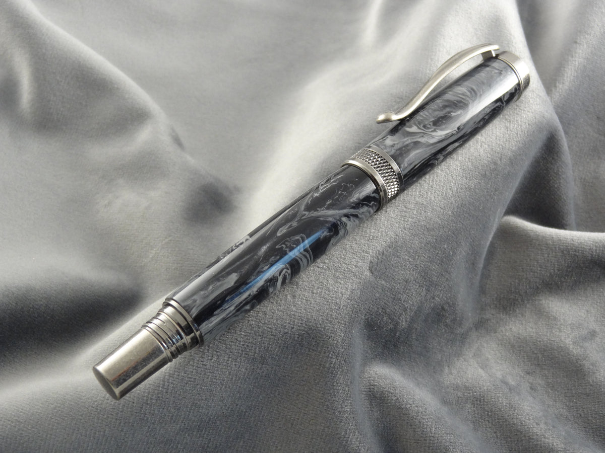 Damascus Steel Acrylic Rollerball Pen