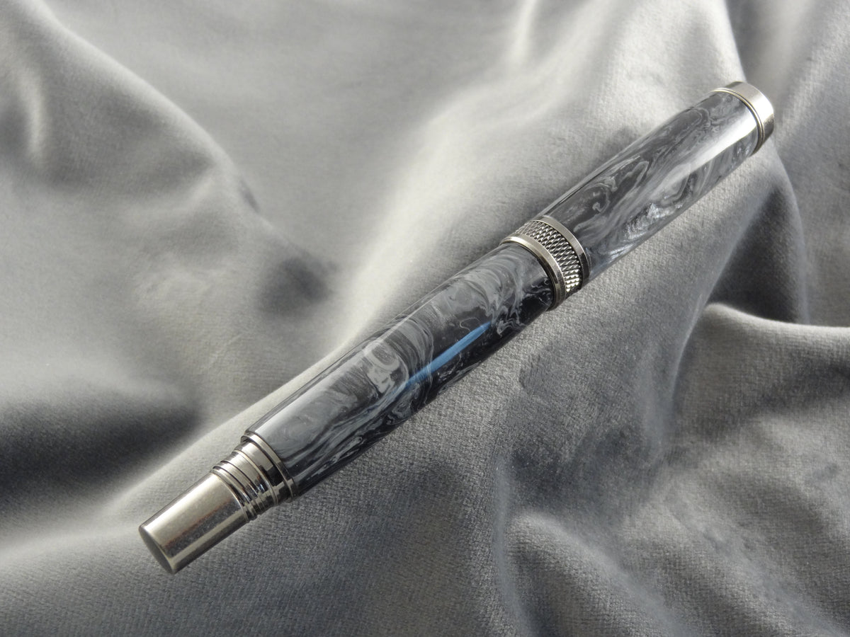 Damascus Steel Acrylic Rollerball Pen
