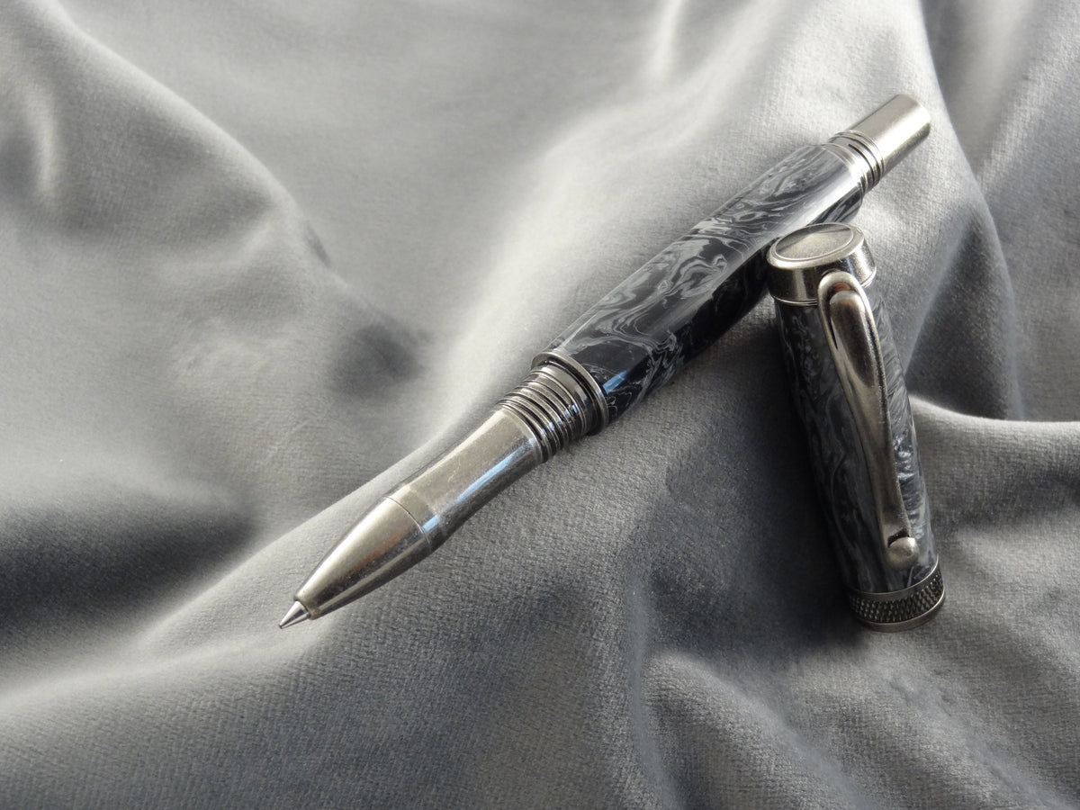 Damascus Steel Acrylic Rollerball Pen
