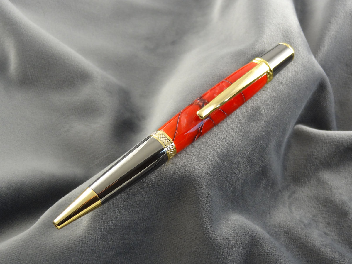Scarlet Mesh Acrylic Ink Pen