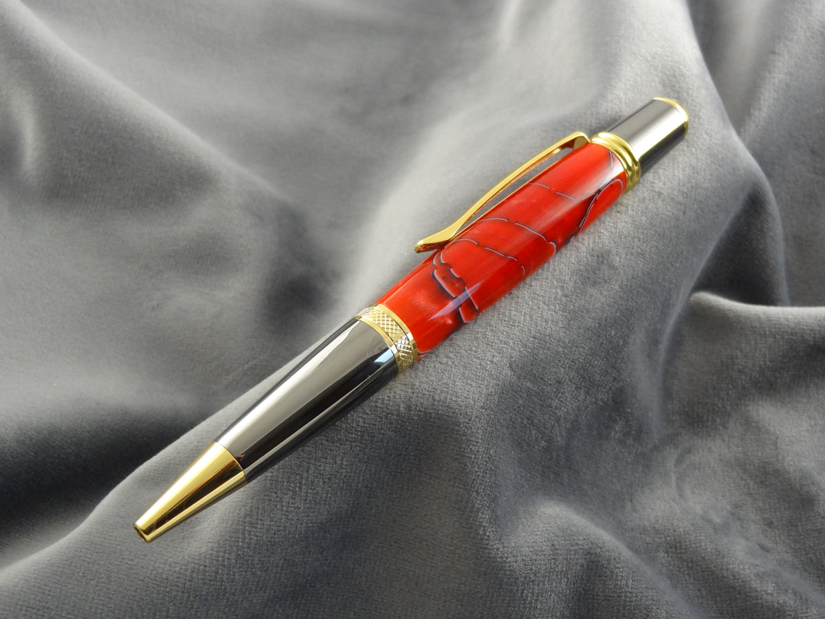 Scarlet Mesh Acrylic Ink Pen