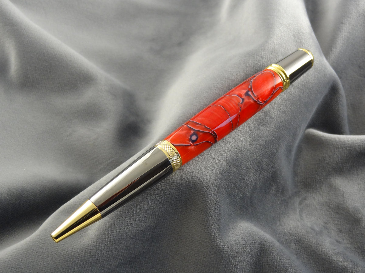 Scarlet Mesh Acrylic Ink Pen