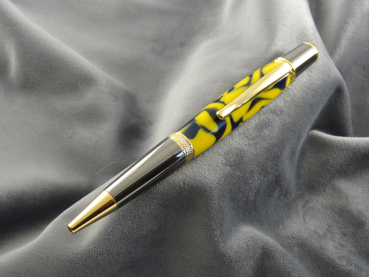 Maize and Blue Acrylic Ink Pen
