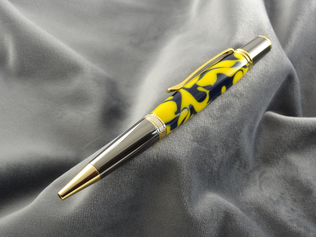 Maize and Blue Acrylic Ink Pen