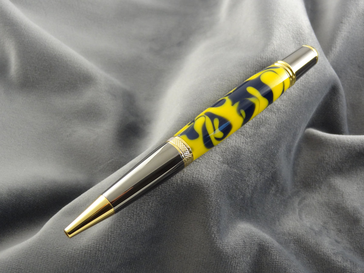 Maize and Blue Acrylic Ink Pen