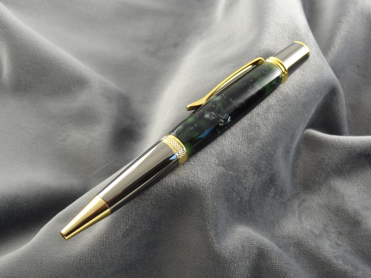Dark Evergreen Black Pearl Acrylic Ink Pen