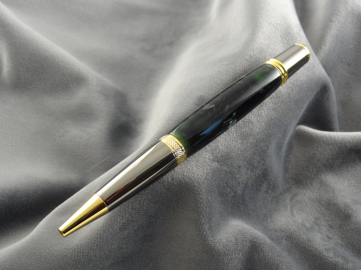 Dark Evergreen Black Pearl Acrylic Ink Pen