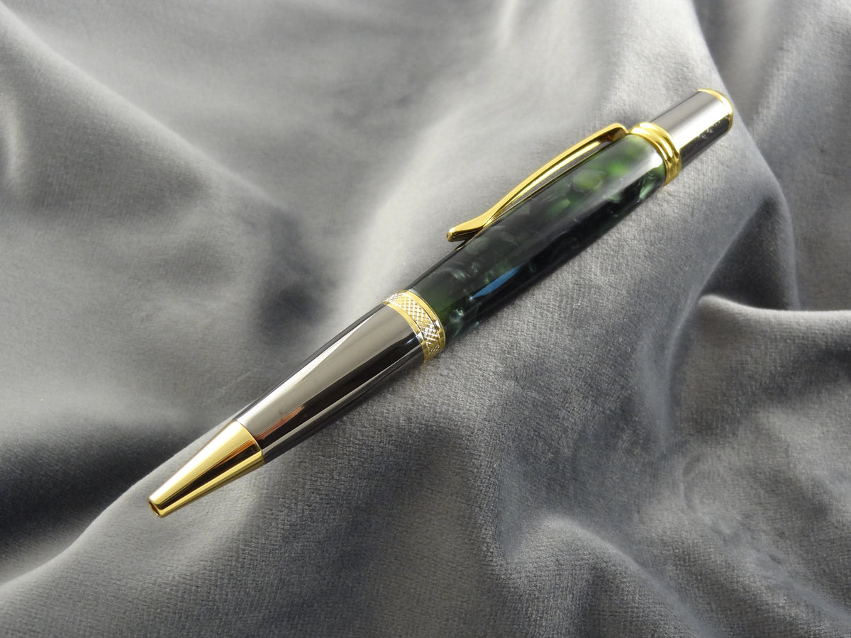 Dark Evergreen Black Pearl Acrylic Ink Pen