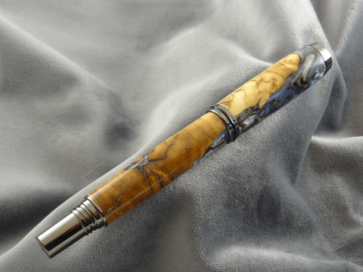 Black Elm and Acrylic Resin Rollerball Ink Pen