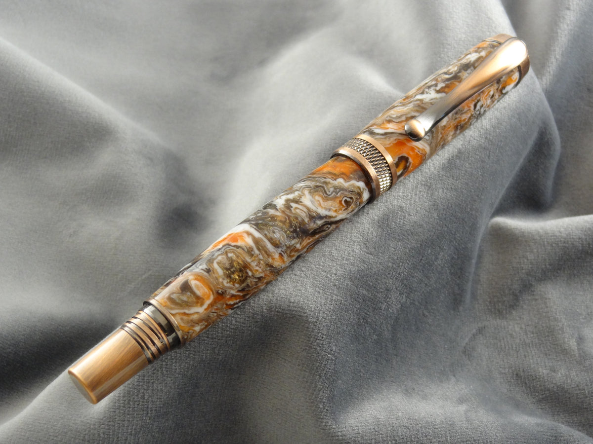 Terrazzo Brown and Orange Acrylic Ink Pen
