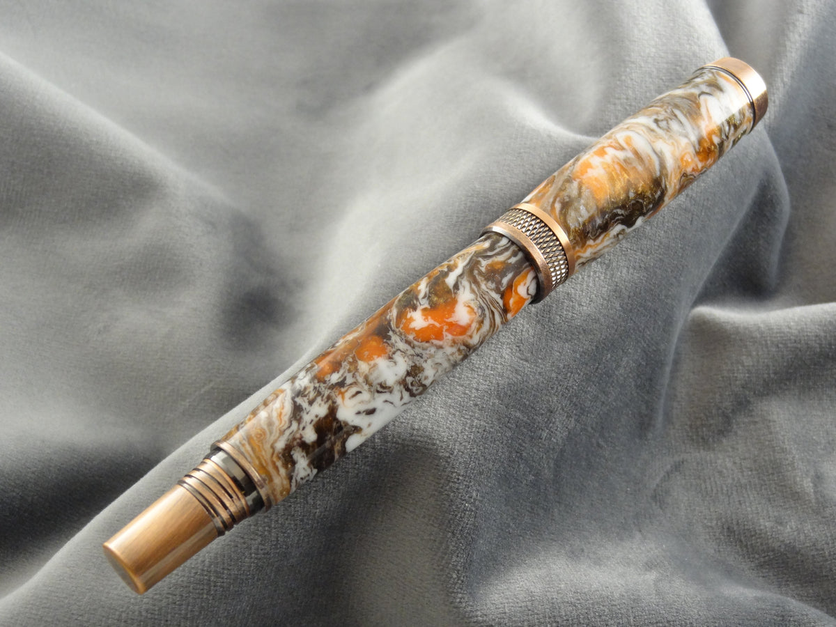Terrazzo Brown and Orange Acrylic Ink Pen