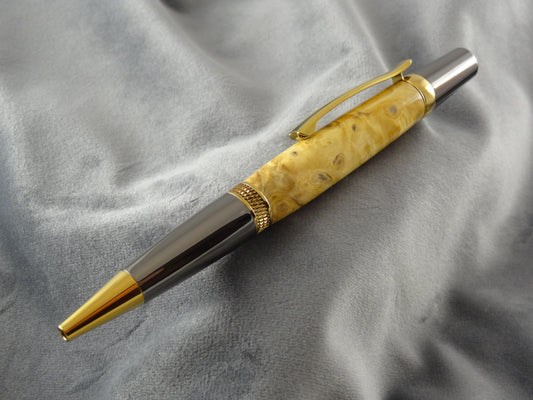 Blond Buckeye Burl Rollerball Ink Pen