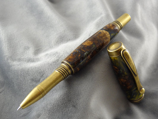 Black Ash Burl Hybrid Rollerball Ink Pen