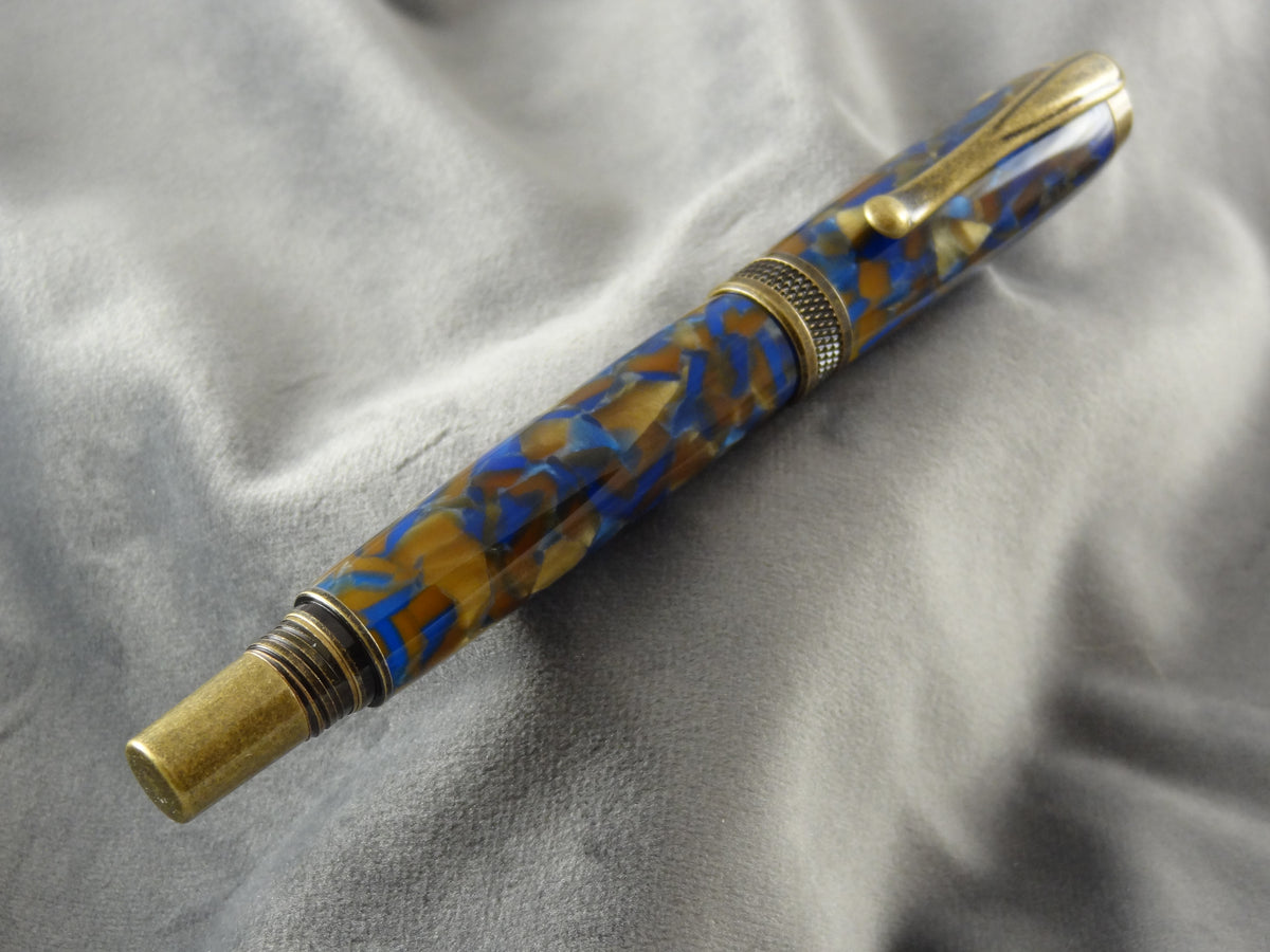 Blue & Gold Chips Rollerball Ink Pen