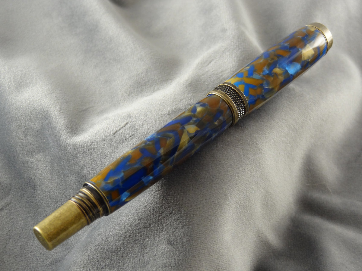 Blue & Gold Chips Rollerball Ink Pen