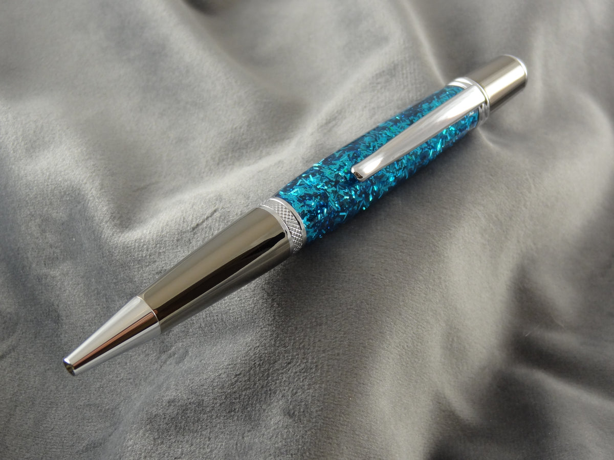 Blue Tinsel Acrylic Ink Pen