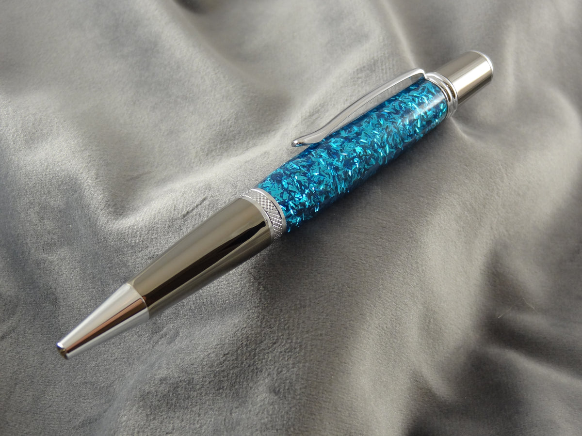 Blue Tinsel Acrylic Ink Pen