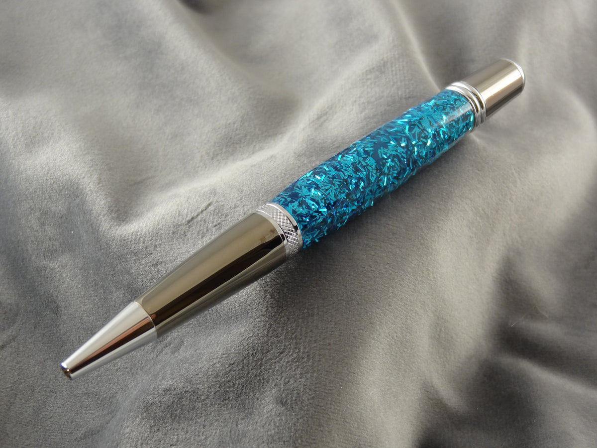 Blue Tinsel Acrylic Ink Pen