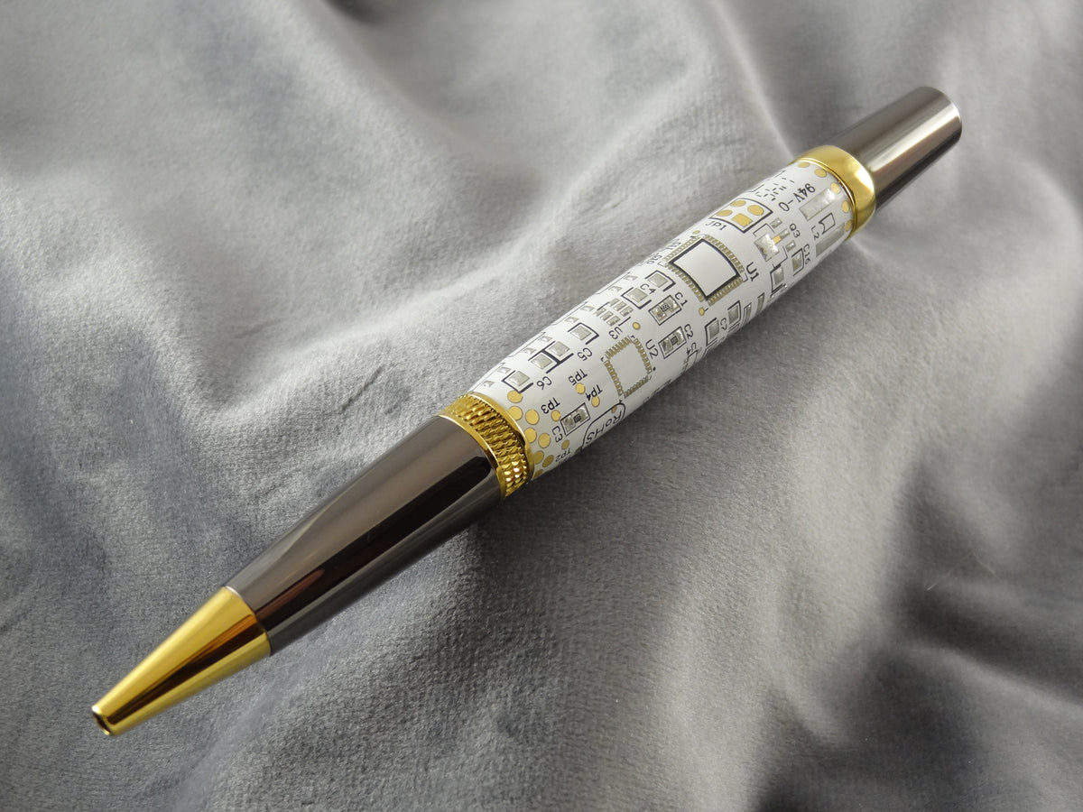 White Circuit Board Rollerball Ink Pen