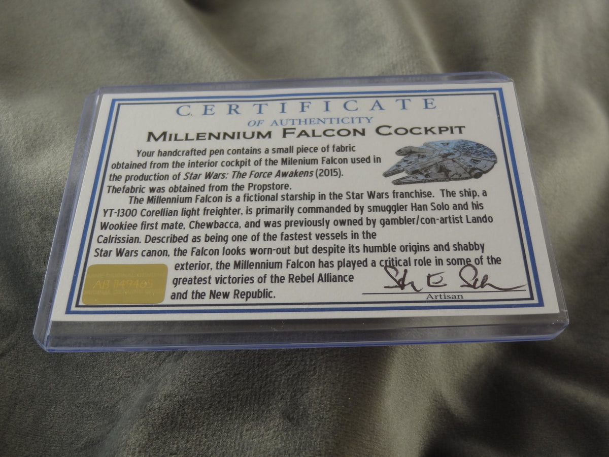 Star Wars Millennium Falcon Round Top Acrylic Ink Pen with COA
