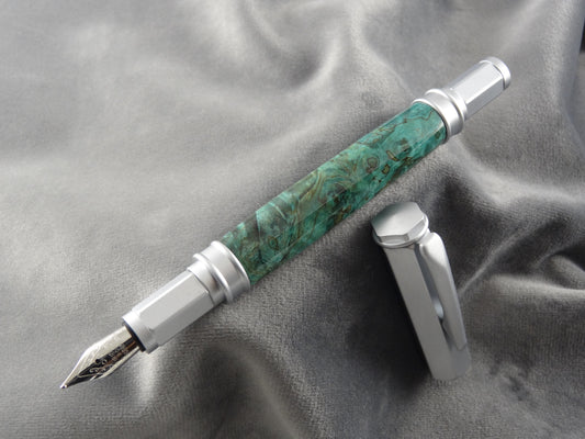 Box Elder Dyed Burl Fountain Pen