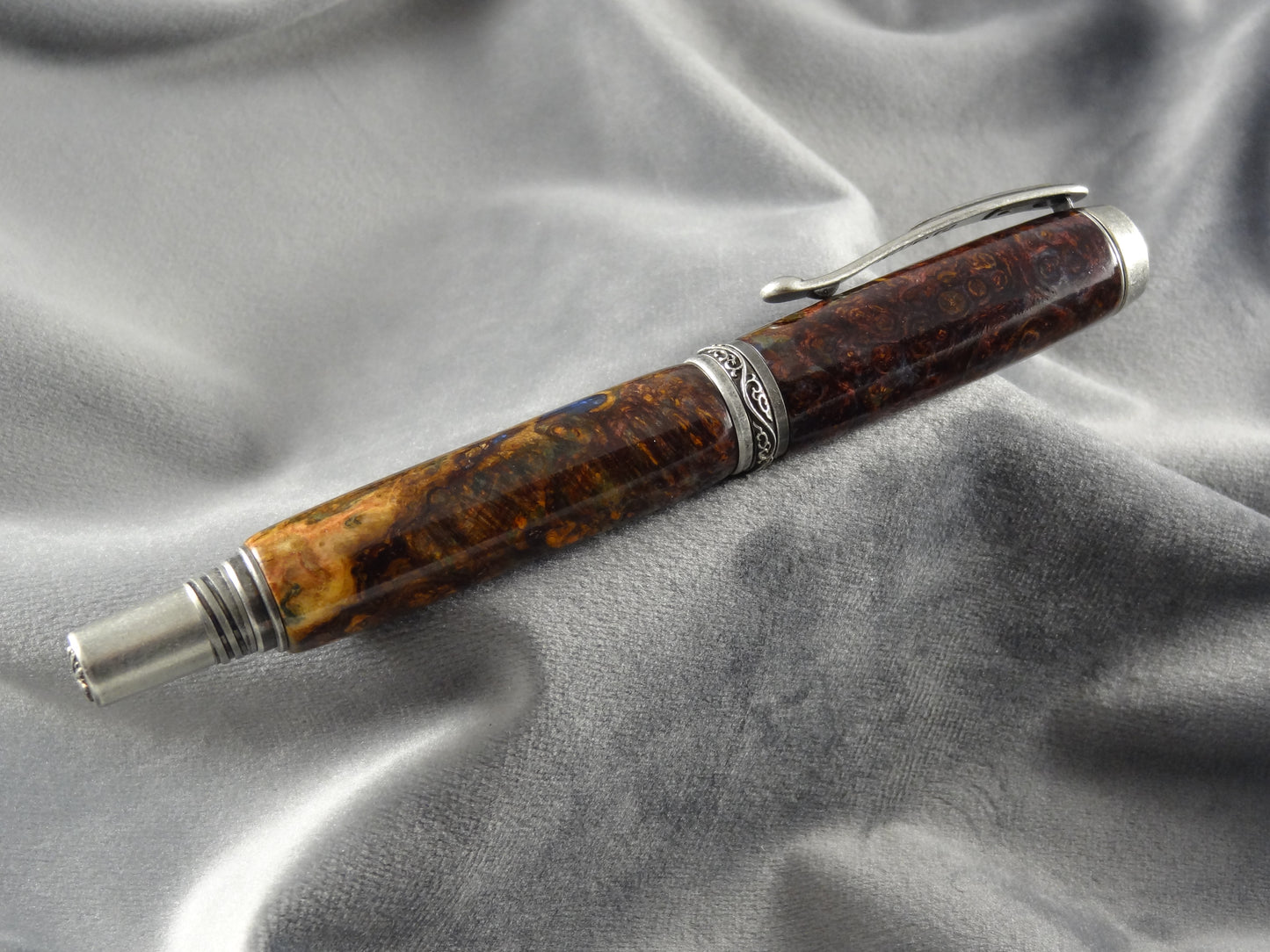 Black Ash Burl Rollerball Ink Pen