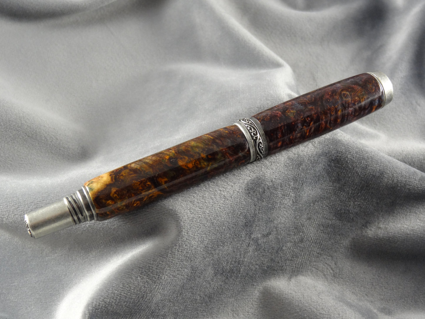 Black Ash Burl Rollerball Ink Pen