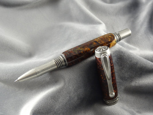 Black Ash Burl Rollerball Ink Pen
