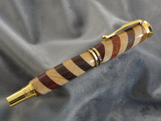 Segmented Woods Rollerball Ink Pen